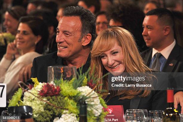 Honoree Bruce Springsteen and singer Patti Scialfa attends MusiCares Person Of The Year Honoring Bruce Springsteen at Los Angeles Convention Center...