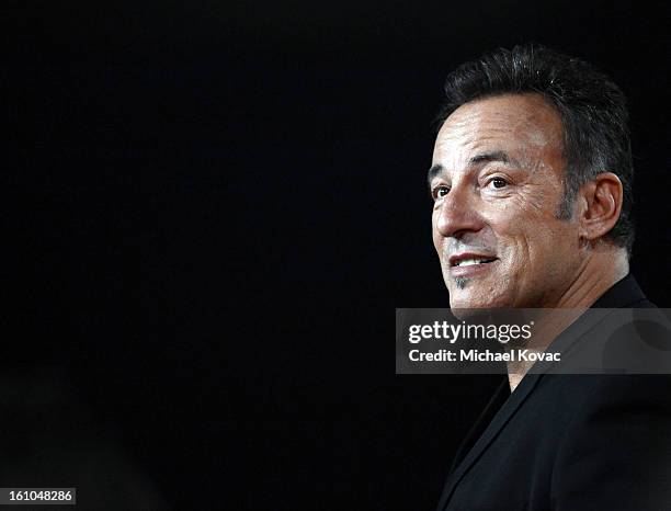 Musician Bruce Springsteen attends MusiCares Person Of The Year Honoring Bruce Springsteen at the Los Angeles Convention Center on February 8, 2013...