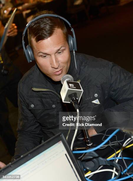 Kaskade interviews backstage at the GRAMMYs Dial Global Radio Remotes during The 55th Annual GRAMMY Awards at the STAPLES Center on February 8, 2013...