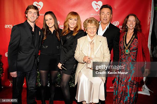 Jessica Springsteen, Patti Scialfa, Bruce Springsteen, Adele Springsteen and Pamela Springsteen attend MusiCares Person Of The Year Honoring Bruce...