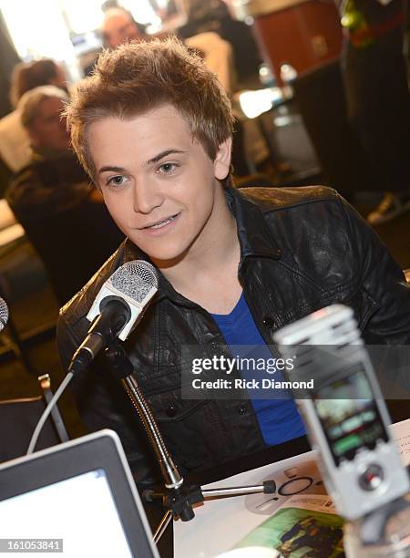 Hunter Hayes backstage at the GRAMMYs Dial Global Radio Remotes during The 55th Annual GRAMMY Awards at the STAPLES Center on February 8, 2013 in Los...