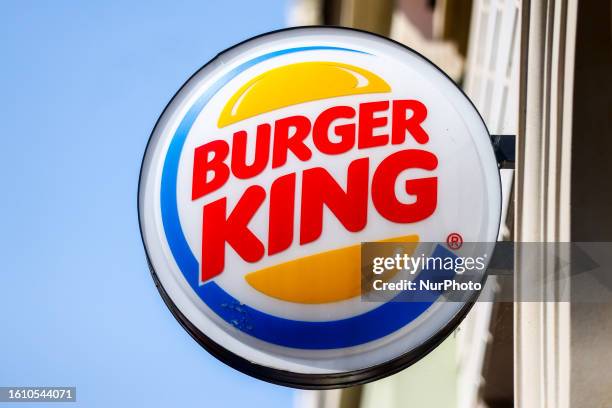 Burger King restaurant logo is seen in Krakow, Poland on August 19, 2023.