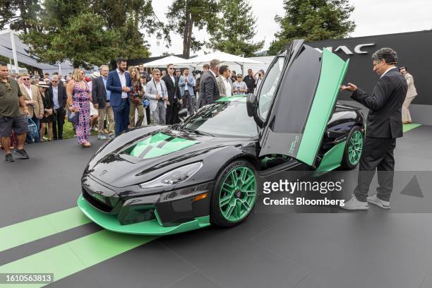 Rimac Nevera during The Quail, A Motorsports Gathering in Carmel, California, US, on Friday, Aug. 18, 2023. The event provides an exclusive...