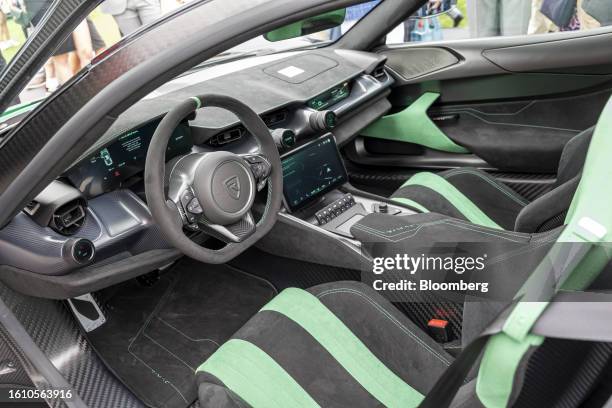Interior of a Rimac Nevera during The Quail, A Motorsports Gathering in Carmel, California, US, on Friday, Aug. 18, 2023. The event provides an...