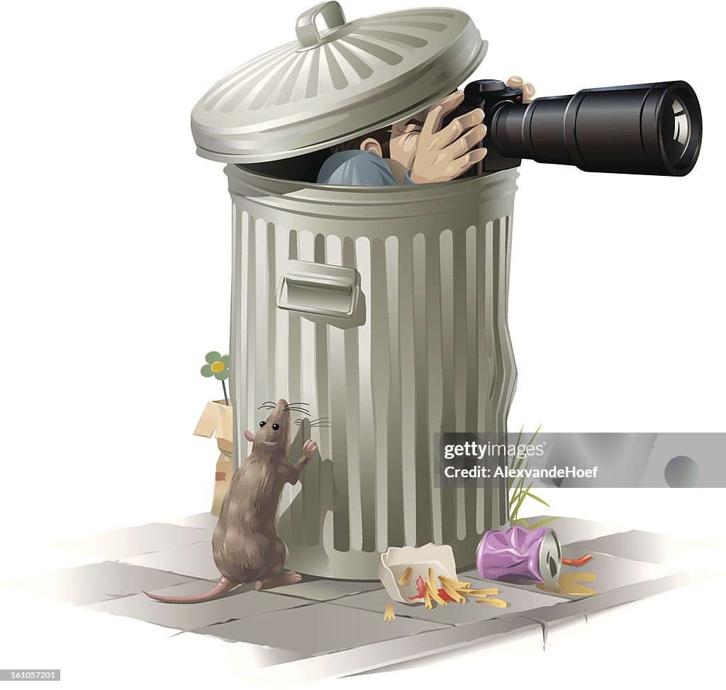 Paparazzi in Garbage Bin