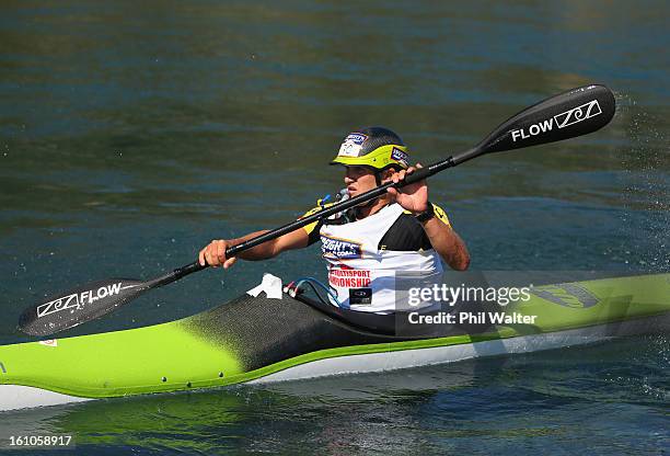 Braden Currie of New Zealand competes in the one day individual event during the 2013 Speights Coast to Coast on February 9, 2013 in Christchurch,...