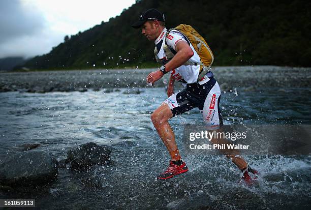 Dougal Allan of New Zealand competes in the one day individual event during the 2013 Speights Coast to Coast on February 9, 2013 in Christchurch, New...