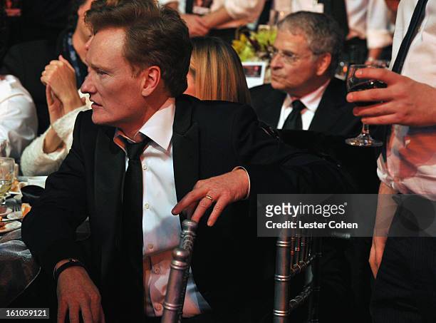 Conan O'Brien attends MusiCares Person Of The Year Honoring Bruce Springsteen at Los Angeles Convention Center on February 8, 2013 in Los Angeles,...