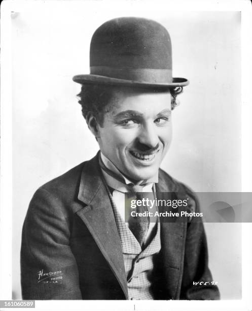 Charles Chaplin publicity portrait for the short 'A Night Out', 1915.