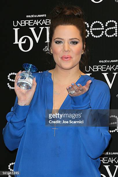Khloe Kardashian launches "Unbreakable Love" Fragrance at Sears on February 8, 2013 in Downey, California.