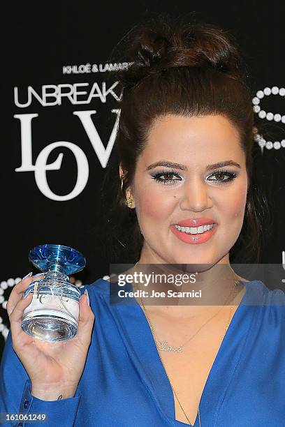 Khloe Kardashian launches "Unbreakable Love" Fragrance at Sears on February 8, 2013 in Downey, California.