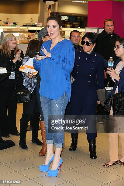 Khloe Kardashian and Kris Jenner launch "Unbreakable Love" Fragrance at Sears on February 8, 2013 in Downey, California.