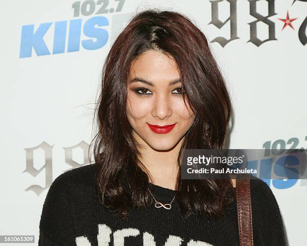 Actress Fival Stewart sttends the 102.7 KIIS FM and 98.7 5th annual celebrity artist lounge celebrating the 55th Annual GRAMMYS at ESPN Zone At L.A....