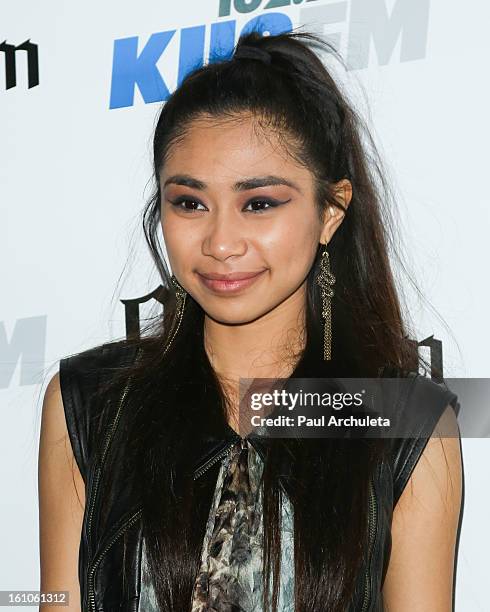 Recording Artist Jessica Sanchez attends the 102.7 KIIS FM and 98.7 5th annual celebrity artist lounge celebrating the 55th Annual GRAMMYS at ESPN...