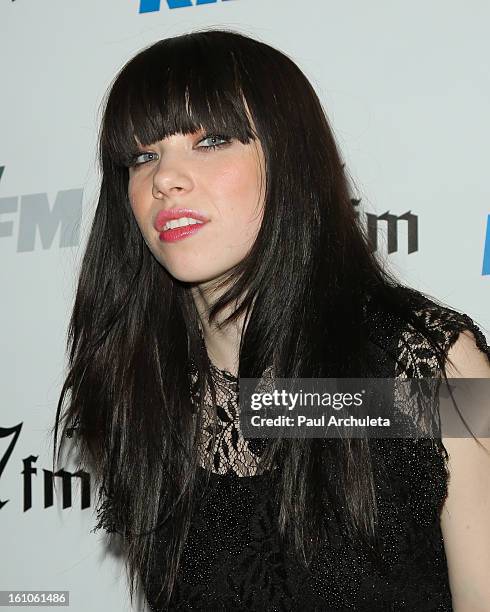 Recording Artist Carly Rae Jepsen attends the 102.7 KIIS FM and 98.7 5th annual celebrity artist lounge celebrating the 55th Annual GRAMMYS at ESPN...