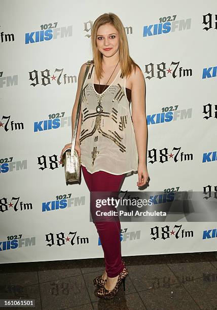 Actress Kaitlyn Jenkins attends the 102.7 KIIS FM and 98.7 5th annual celebrity artist lounge celebrating the 55th Annual GRAMMYS at ESPN Zone At...