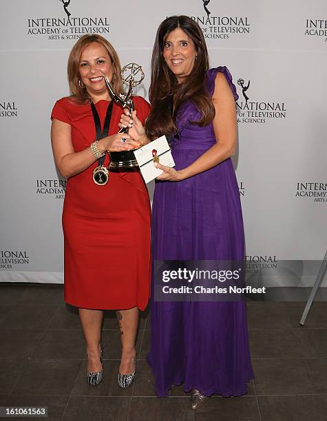 Cecilia Mendonca and Maria Laura Moure from Argentina with the Kids: Preschool Emmy Award for "El Jardin de Clarilu" attend The Inaugural...