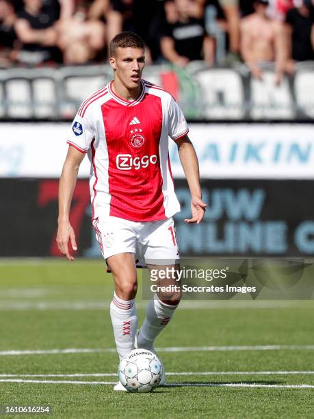 Jakov Medic of Ajax during the Dutch Eredivisie match between Excelsior v Ajax at the Van Donge & De Roo Stadium on August 19, 2023 in Rotterdam...