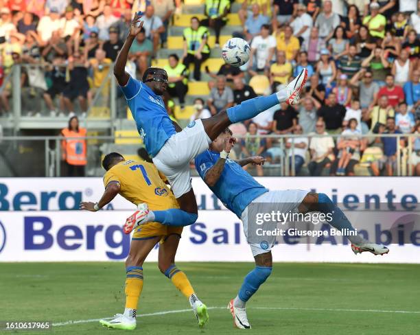 Victor Osimhen of SSC Napoli in action during the Serie A TIM match between Frosinone Calcio and SSC Napoli at Stadio Benito Stirpe on August 19,...