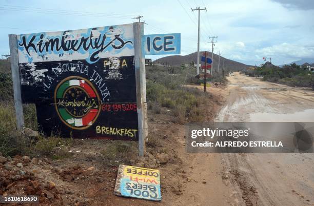 Picture taken in Los Cerritos community in La Paz, Baja California State, Mexico, during the passage of Hurricane Hilary, on August 19, 2023. Hilary...