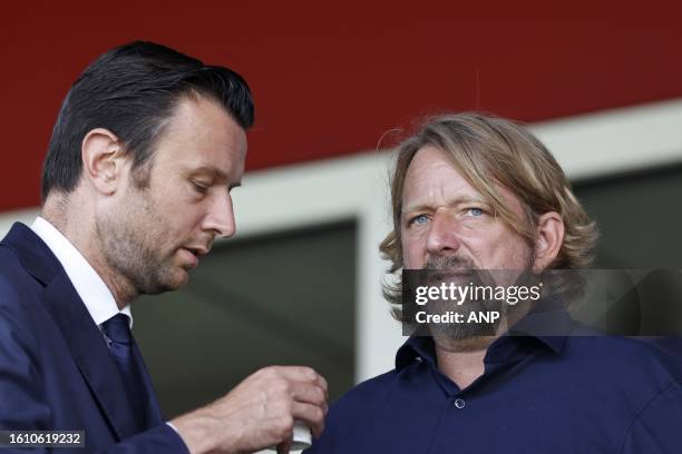 Ajax commercial director Menno Geelen, Ajax technical director Sven Mislintat during the Dutch premier league match between Excelsior and Ajax at Van...