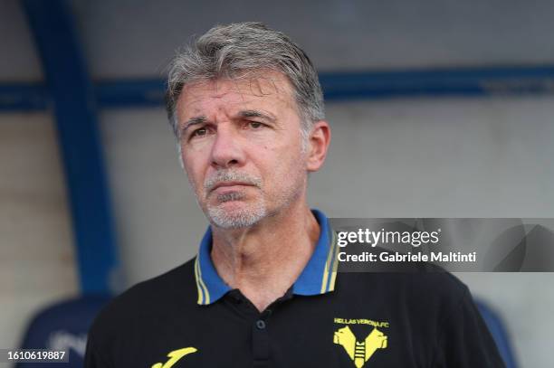 Marco Beroni head coach of Hellas Verona FC looks on during the Serie A TIM match between Empoli FC and Hellas Verona FC at Stadio Carlo Castellani...