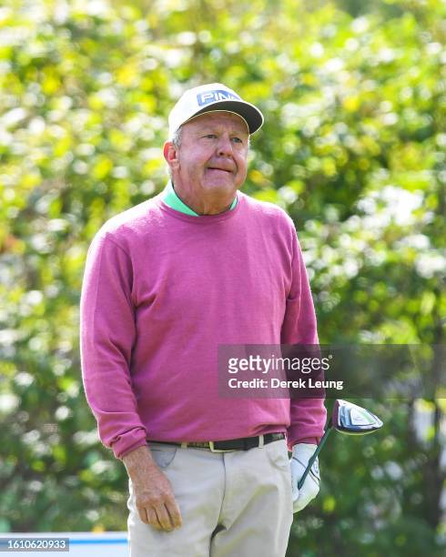 Billy Mayfair of United States watches his ball after teeing off on hole two on day two of the Shaw Charity Classic at Canyon Meadows Golf & Country...