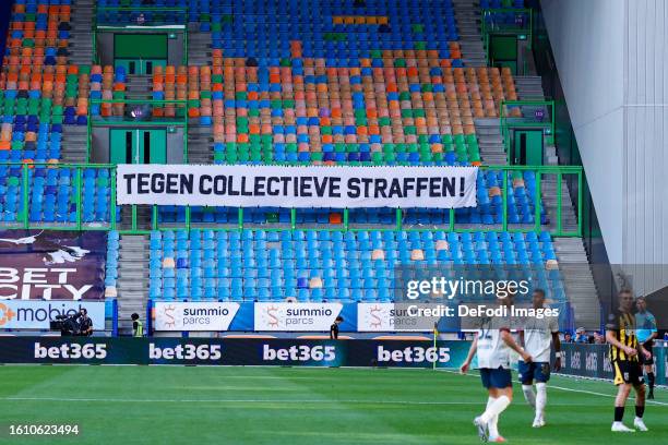 Banner tegen collectieve straffen during the Dutch Eredivisie match between Vitesse and PSV Eindhoven at Gelredome on August 19, 2023 in Arnhem,...