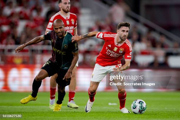 Leo Cordeiro of Estreia da Amadora, Rafa Silva of Benfica during the Portugese Primeira Liga match between Benfica v Estrela Amadora at the Estadio...