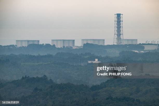 General view shows a section of the Tokyo Electric Power Company Holdings Fukushima Daini nuclear power plant complex, located some 12km from the...