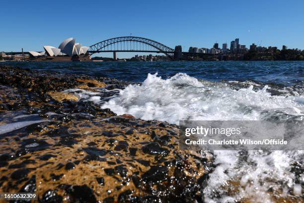 The Sydney Opera House and Harbour Bridge ahead of the FIFA Women's World Cup Australia & New Zealand 2023 Final match between Spain and England at...