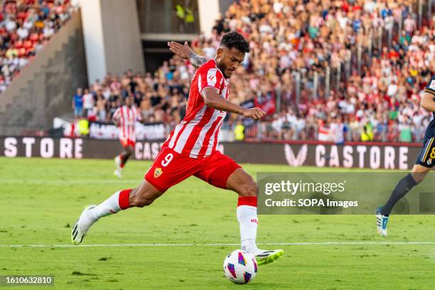 Luis Suarez seen in action during the LaLiga EA Sports 2023/2024 match between UD Almeria and Real Madrid at Power Horse Stadium. Final Score: UD...