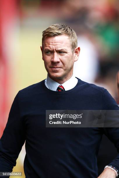 Dean Holden manager of Charlton Athletic during the Sky Bet League 1 match between Charlton Athletic and Port Vale at The Valley, London on Saturday...