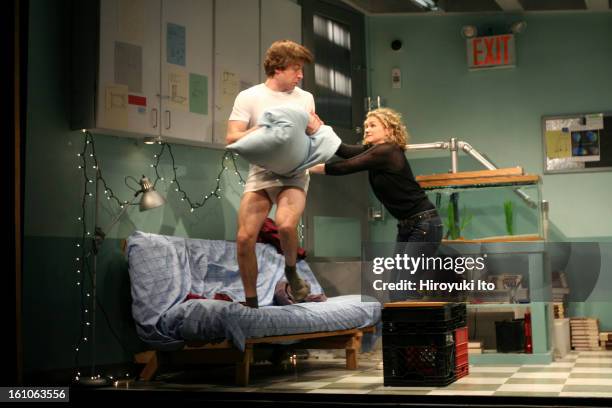 Peter Sinn Nachtrieb's "Boom" directed by Alex Timbers at Ars Nova on Friday, March 7, 2008.This image;Megan Ferguson as Jo and Lucas Near-Verbrugghe...