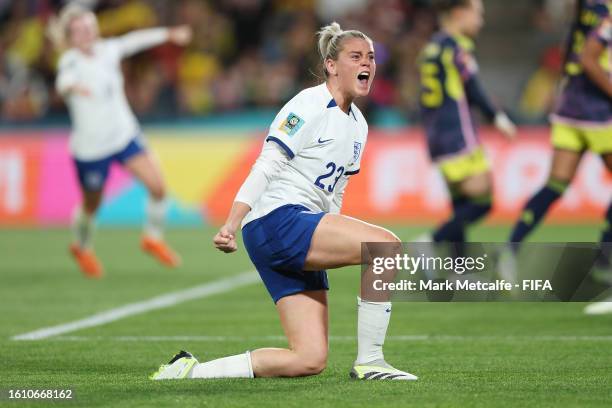 Alessia Russo of England celebrates after scoring her team's second goal during the FIFA Women's World Cup Australia & New Zealand 2023 Quarter Final...