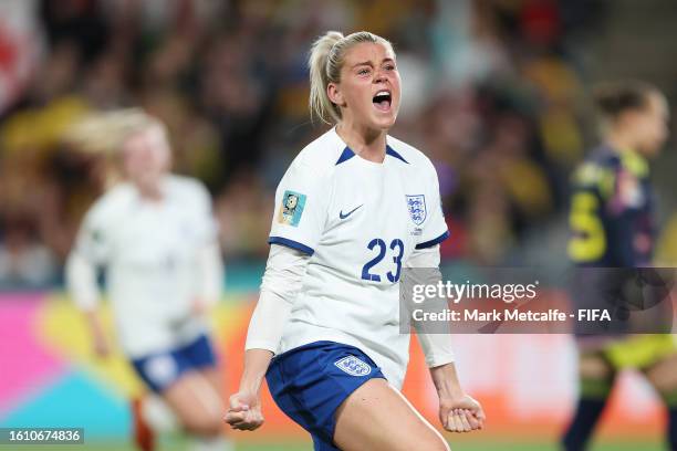 Alessia Russo of England celebrates after scoring her team's second goal during the FIFA Women's World Cup Australia & New Zealand 2023 Quarter Final...