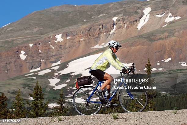 Fe13cstour- Gene Wahlstrom of Pembroke Pines, FK.,is climbing Hoosier Pass on Wednesday. Wahlstrom and group of cyclists are riding from Virginia to...