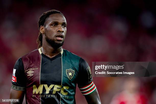 Kialonda Gaspar of Estreia da Amadora during the Portugese Primeira Liga match between Benfica v Estrela Amadora at the Estadio Da Luz on August 19,...