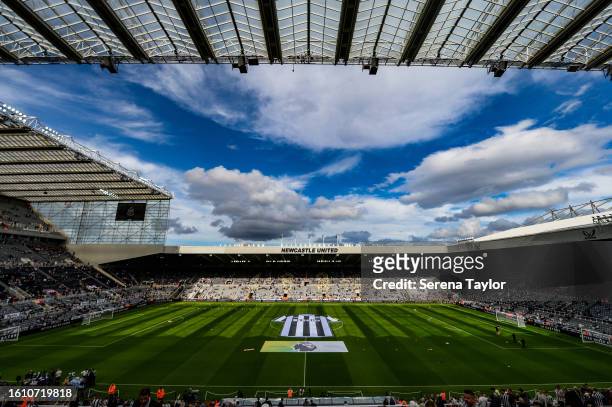 General view during the Premier League match between Newcastle United and Aston Villa at St. James Park on August 12, 2023 in Newcastle upon Tyne,...