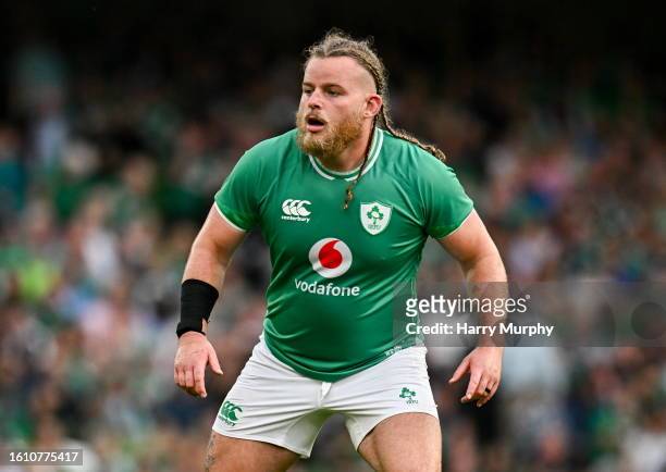 Dublin , Ireland - 19 August 2023; Finlay Bealham of Ireland during the Bank of Ireland Nations Series match between Ireland and England at the Aviva...