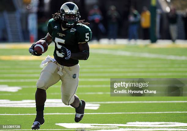 Sp16fbcCSUNM--CSU RB Gartrell Johnson reached 1,000 yards for the first time in his career and scored a touchdown against New Mexico at Hughes...