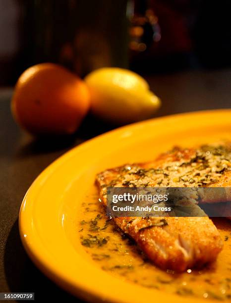 Tilapia with Citrus Bagna Cauda, <cq> cooked by Giada De Laurentiis, <cq> during a cooking demonstration at the 2006 Food and Wine Classic in Aspen...