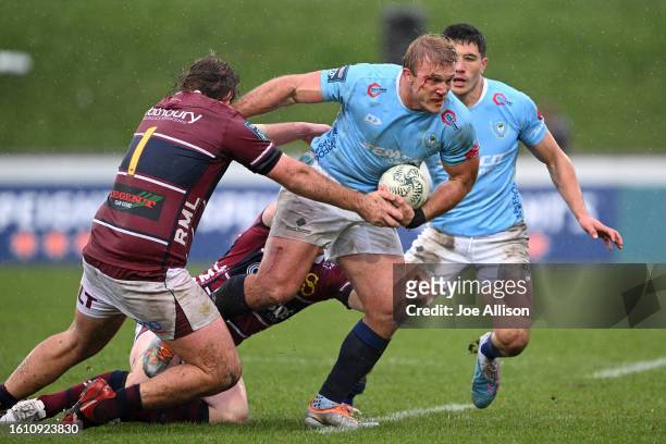 Matt Matich of Northland charges forward during the round two Bunnings Warehouse NPC match between Southland and Northland at Rugby Park Stadium, on...