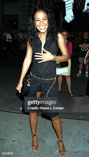 Actress/singer Aaliyah attends the premiere of "The Others" August 2, 2001 in New York City. Aaliyah and eight others died in a plane crash August...