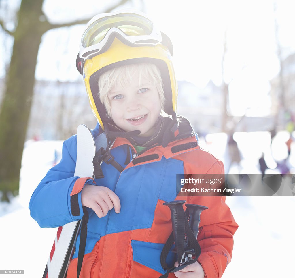 Portrait of little skier