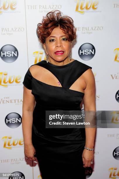 Singer Valerie Simpson arrives at the HSN Live Michael Bolton concert at The Venetian Resort Hotel Casino on February 8, 2013 in Las Vegas, Nevada.