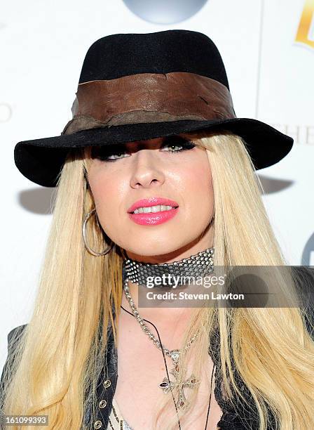 Musician Orianthi arrives at the HSN Live Michael Bolton concert at The Venetian Resort Hotel Casino on February 8, 2013 in Las Vegas, Nevada.