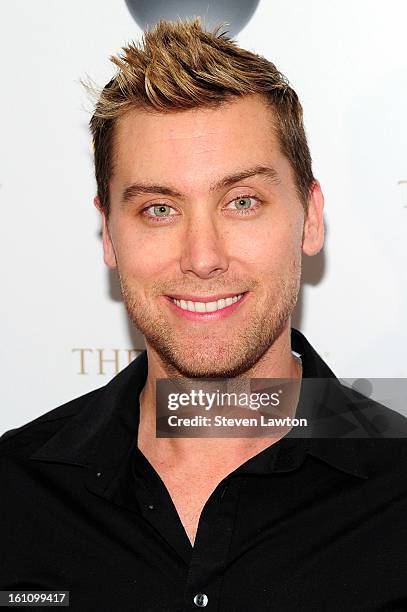 Singer Lance Bass arrives at the HSN Live Michael Bolton concert at The Venetian Resort Hotel Casino on February 8, 2013 in Las Vegas, Nevada.