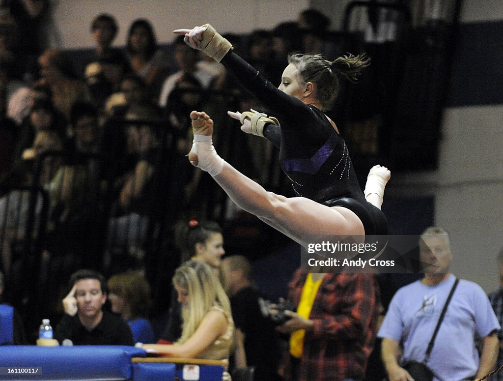 THORNTON, CO--NOVEMBER 6TH 2010--Nikki Hansley, Niwot High School, during her floor exercise at the 4A/5A Colorado State Gymnastics Championship finals at Thornton High School Saturday evening November 6th 2010. Andy Cross, The Denver Post