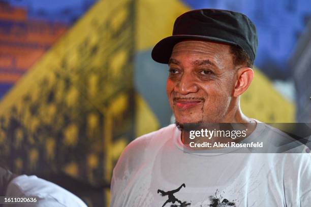 Kool DJ Red Alert attends the fiftieth anniversary of Hip Hop block party near 1520 Sedgwick Ave on August 12, 2023 in The Bronx borough of New York...